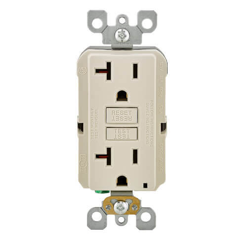Main product image of Self-test SmartlockPro Slim GFCI Duplex Receptacle , 20A - Light Almond (125V)