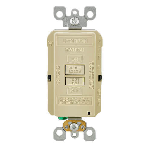 Main product image of Self-test SmartlockPro Slim GFCI Receptacle with Blank Face, 20A - Ivory (125V)
