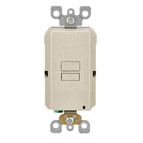 Main product image of Self-test SmartlockPro Slim GFCI Receptacle with Blank Face, 20A - Light Almond (125V)