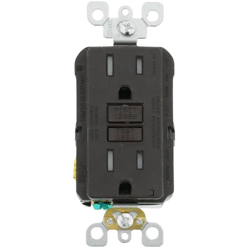Main product image of 15A SmartlockPro GFCI Receptacle/Outlet, Tamper-Resistant (125V) - Brown