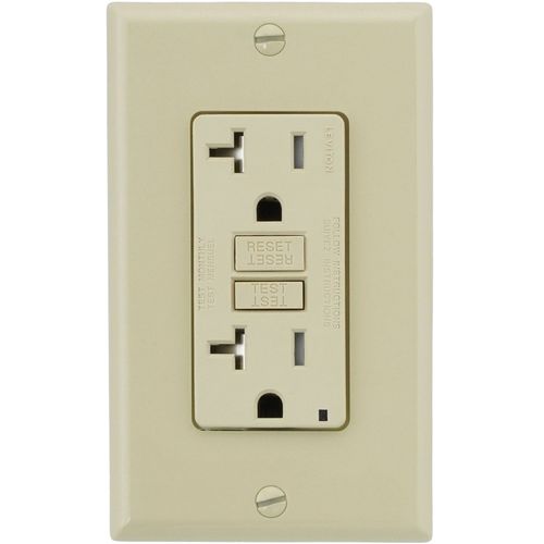 Main product image of Self-test SmartlockPro Slim Tamper Resistant GFCI Receptacle, 20A, NEMA 5-20R - Ivory (125V)