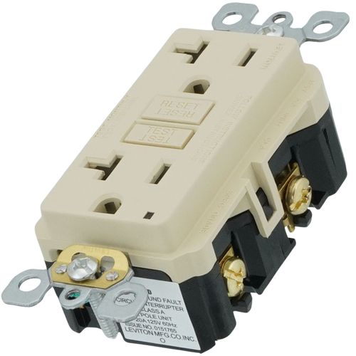 Main product image of Self-test SmartlockPro Slim Tamper Resistant GFCI Receptacle, 20A, NEMA 5-20R - Ivory (125V)