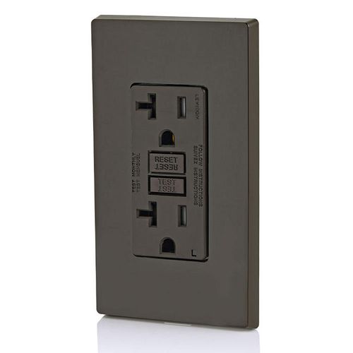 Main product image of 20A SmartlockPro GFCI Receptacle/Outlet, Tamper-Resistant (125V) - Brown