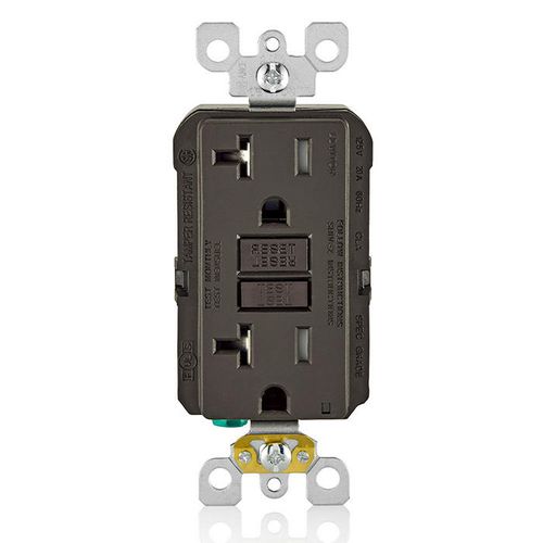 Main product image of 20A SmartlockPro GFCI Receptacle/Outlet, Tamper-Resistant (125V) - Brown