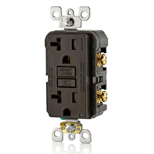 Main product image of 20A SmartlockPro GFCI Receptacle/Outlet, Tamper-Resistant (125V) - Brown