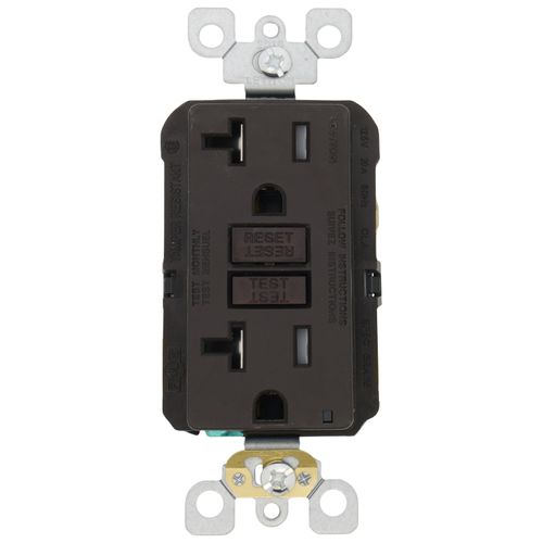 Main product image of 20A SmartlockPro GFCI Receptacle/Outlet, Tamper-Resistant (125V) - Brown
