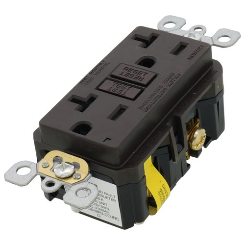 Main product image of 20A SmartlockPro GFCI Receptacle/Outlet, Tamper-Resistant (125V) - Brown