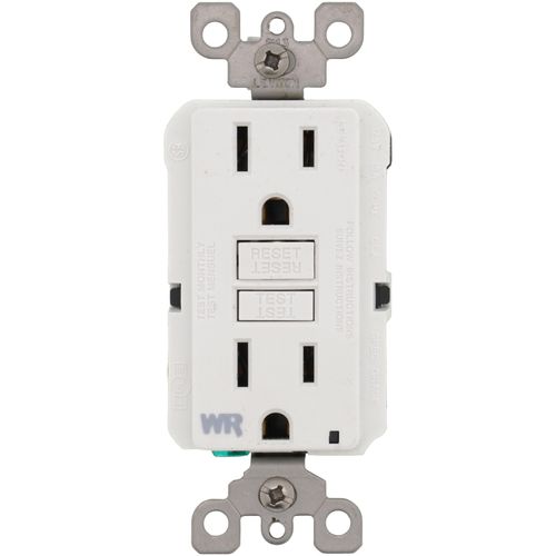 Main product image of SmartlockPro Slim Tamper/Weather Resistant Self-Test GFCI Receptacle, 2P, 15A, NEMA 5-15R - White (125V)