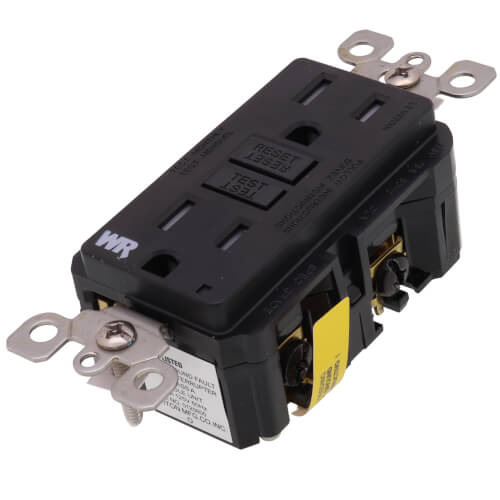 Main product image of SmartlockPro Slim Tamper/Weather Resistant Self-Test GFCI Receptacle, 2P, 15A, NEMA 5-15R - Black (125V)