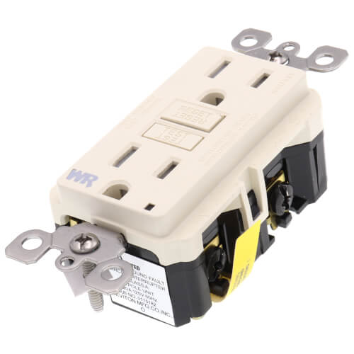 Self-test SmartlockPro Slim Tamper/Weather Resistant GFCI Receptacle, 15A, NEMA 5-15R - Ivory (125V)