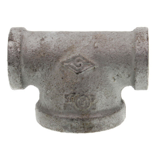 1/2" x 1/2" x 1" Galvanized Bull Head Tee