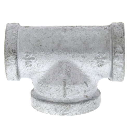 1-1/2" x 1-1/2" x 2" Galvanized Bull Head Tee