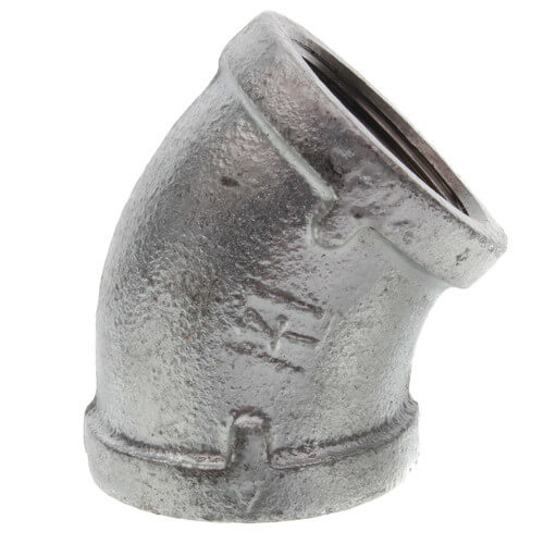 1-1/4" Galvanized Malleable 45° Elbow