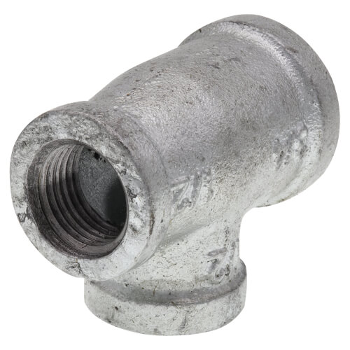 Everflow Supplies GXRT0340 3/4 x 1/2 High Pressure Galvanized Malleable Reducing Tee with Female Threaded Fitting Everflow Supplies GXRT0340 3/4 x 1/2 High Pressure Galvanized Malleable Reducing Tee with Female Threaded Fitting