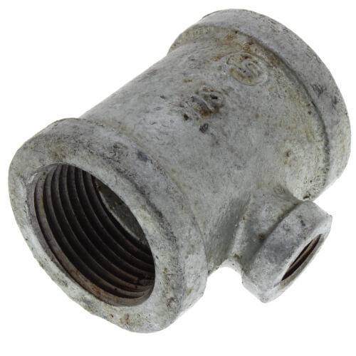 Main product image of 1" x 1" x 1/4" Galvanized Reducing Tee