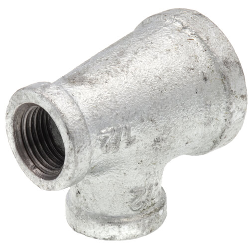 Main product image of 1" x 1/2" x 1/2" Galvanized Reducing Tee