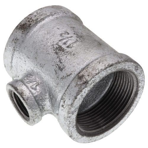Main product image of 1-1/2" x 1-1/2" x 1/2" Galvanized Reducing Tee