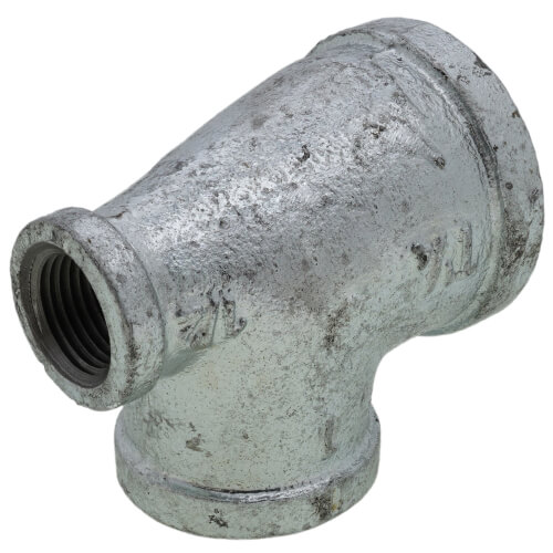 Main product image of 1-1/4" x 1/2" x 1" Galvanized Reducing Tee