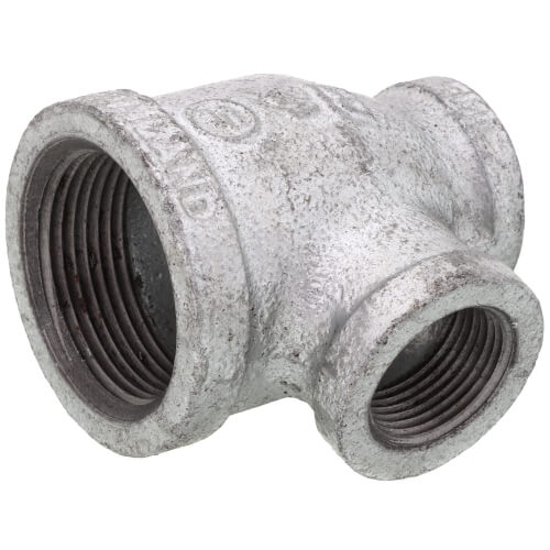 Main product image of 1-1/4" x 3/4" x 3/4" Galvanized Reducing Tee