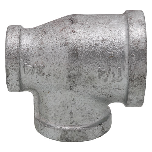 1-1/4" x 3/4" x 1" Galvanized Reducing Tee