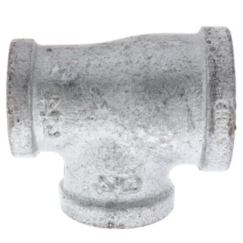 Main product image of 2" x 1-1/2" x 1-1/2" Galvanized Reducing Tee
