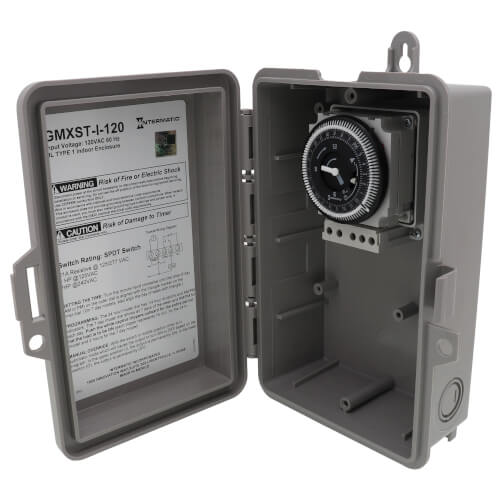 GMX Series 24-Hour Light Duty General Time Switch, 21A, SPDT (120V)