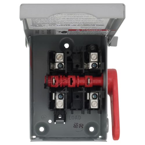 Main product image of 30A Low-Voltage VBII Double-Break Enclosed Non-Fused Safety Switch, 2-Pole/2-Wire, NEMA 1 Enclosure (240V)