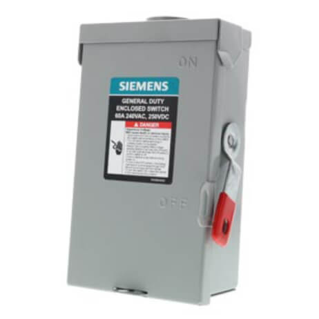 Main product image of 60A Low-Voltage VBII Double-Break Enclosed Non-Fused Safety Switch, 2-Pole/2-Wire, NEMA 3R Enclosure (240V)