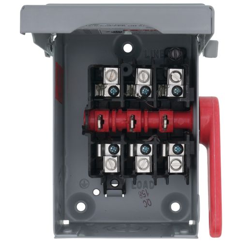 Main product image of 30A Low-Voltage VBII Double-Break Enclosed Non-Fused General Duty Switch, 3-Pole/3-Wire, NEMA 1 Enclosure (240V)