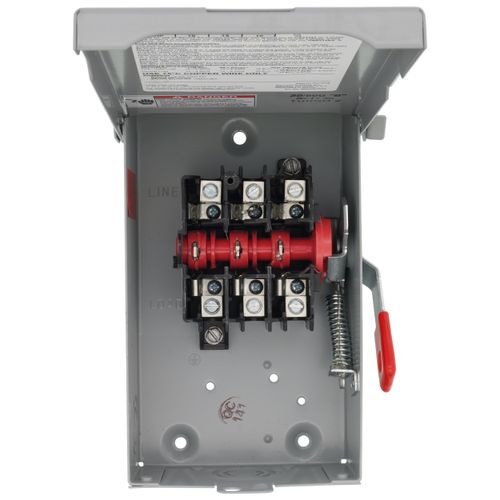 Main product image of 60A Low-Voltage VBII Double-Break Enclosed Non-Fused Safety Switch, 3-Pole/3-Wire, NEMA 1 Enclosure (240V)