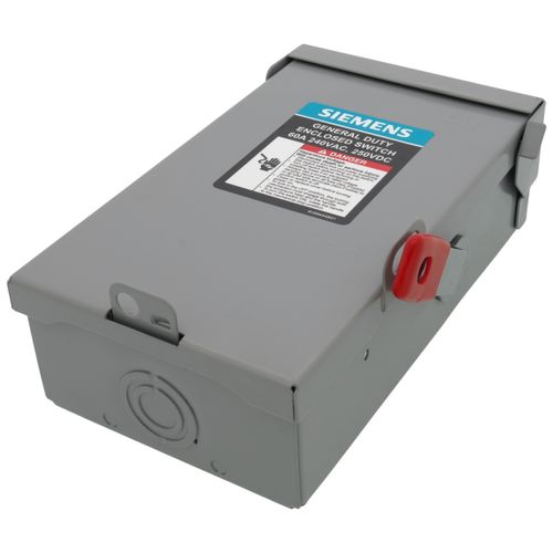 Main product image of 60A Low-Voltage VBII Double-Break Enclosed Non-Fused Safety Switch, 3-Pole/3-Wire, NEMA 1 Enclosure (240V)