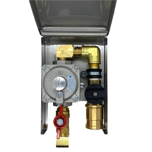 Main product image of Stainless Steel Gas Plug with 1/2" Rear NPT Inlet x 1/2" Quick Disconnect Outlet, 2 PSI