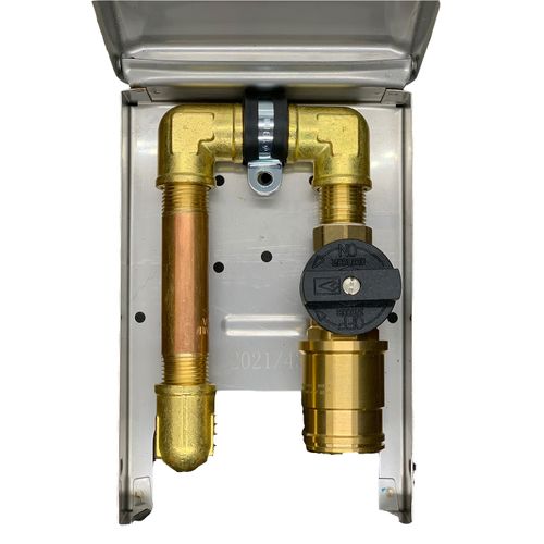 Main product image of Stainless Steel Gas Plug with 1/2" Rear NPT Inlet x 1/2" Quick Disconnect Outlet