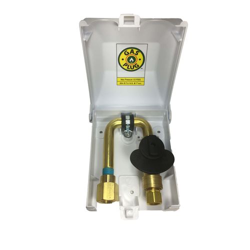 Main product image of PVC Gas Plug with 1/2" Bottom NPT Inlet x 3/8" Quick Disconnect Outlet (White)