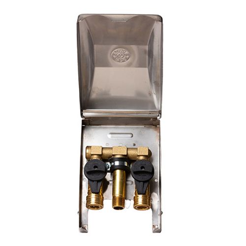 Main product image of Double Gas Plug with 1/2" Bottom NPT Inlet x 2 x 3/8" Quick Disconnect Outlets