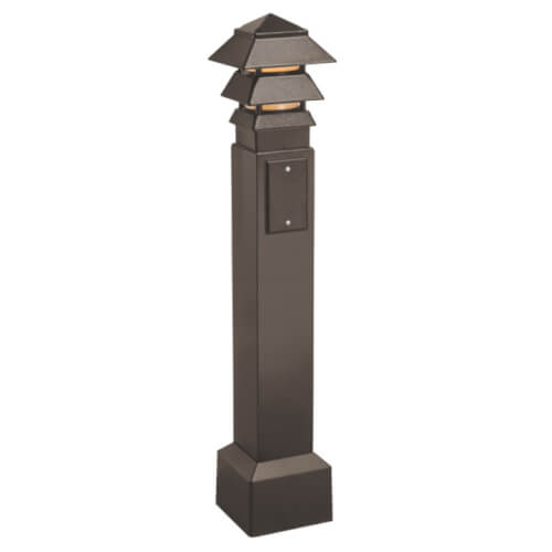 Main product image of 35" Gard-N-Post Bollard Kit w/ Pagoda-Style Light Fixture (Bronze)