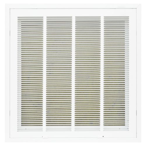 Main product image of 20" x 20" (Wall Opening Size) Steel Lanced Filter Grille w/ R6 Insulation, 1/3" Fin Spacing (White)