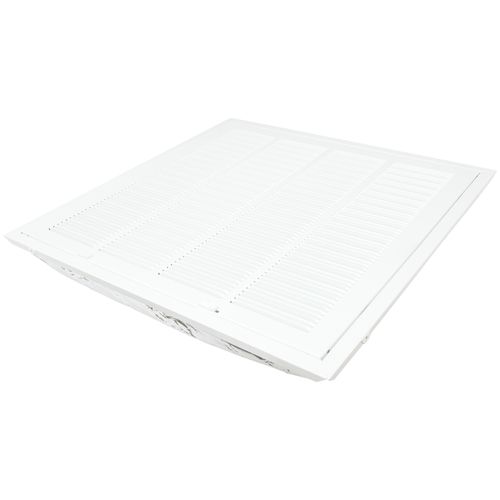 Main product image of 20" x 20" (Wall Opening Size) Steel Lanced Filter Grille w/ R6 Insulation, 1/3" Fin Spacing (White)