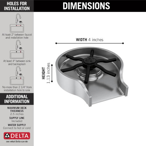 Main product image of 4" Metal Glass Rinser (Arctic Stainless), GR250-AR
