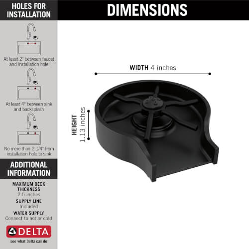 Main product image of 4" Metal Glass Rinser (Matte Black), GR250-BL