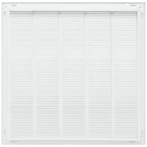 Main product image of 25" x 25" (Wall Opening Size) Sidewall/Ceiling Return Air Filter Grille w/ 1/3" Fin Spacing (White)