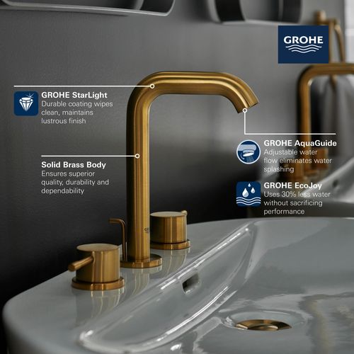 Main product image of Essence New 8-inch Widespread 2-Handle M-Size Bathroom Faucet, 1.2 GPM (Brushed Cool Sunrise), 20297GNA