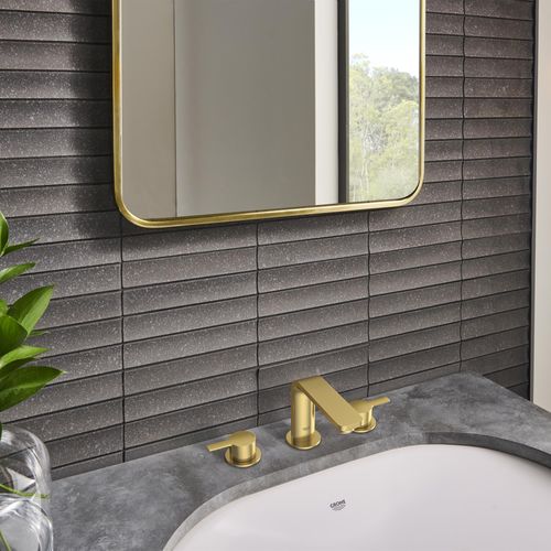 Main product image of Lineare 8-inch Widespread 2-Handle M-Size Bathroom Faucet, 1.2 GPM (Brushed Cool Sunrise), 20578GNA
