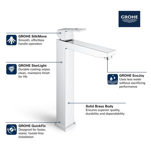 Main product image of Eurocube Single Hole Single-Handle Deck Mount Vessel Sink Faucet, 1.2 GPM (Hard Graphite), 23671A00