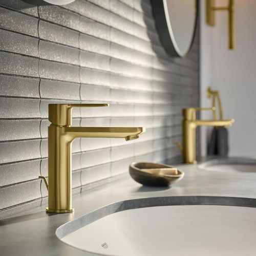 Main product image of Lineare Single Hole Single-Handle S-Size Bathroom Faucet, 1.2 Gpm (Brushed Cool Sunrise), 23794GNA
