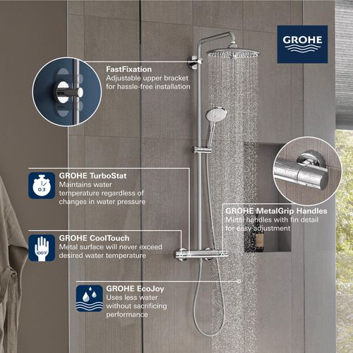 Main product image of Euphoria 260 CoolTouch Thermostatic Shower System, 1.75 gpm (Brushed Nickel)