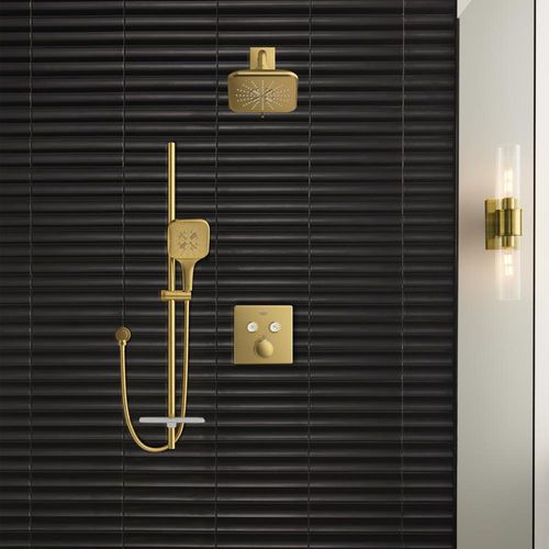 Main product image of Rainshower Smartactive Square Hand Shower - 3 Sprays, 1.75 Gpm (Brushed Cool Sunrise), 26552GN0