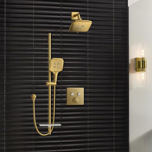 Main product image of Rainshower Smartactive Square Hand Shower - 3 Sprays, 1.75 Gpm (Brushed Cool Sunrise), 26552GN0