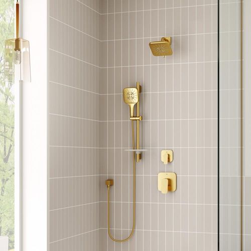 Main product image of Rainshower Smartactive Square Hand Shower - 3 Sprays, 1.75 Gpm (Brushed Cool Sunrise), 26552GN0