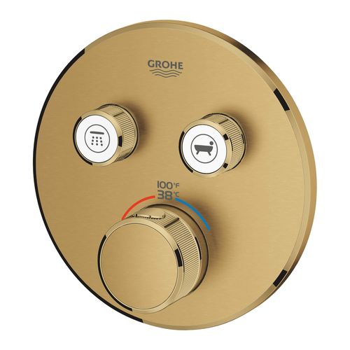 Main product image of Grohtherm Dual Function Thermostatic Valve Trim (Brushed Cool Sunrise)